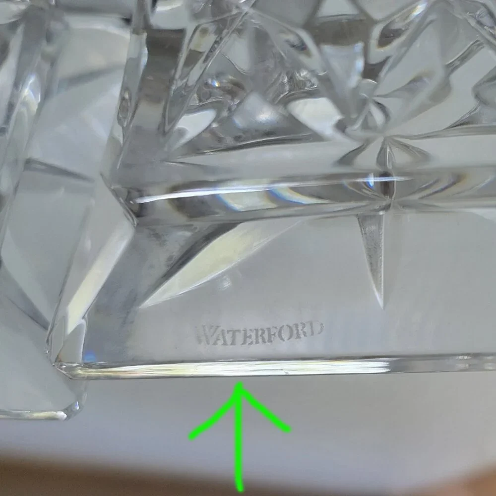 WATERFORD LISMORE CRYSTAL CANDLE HOLDER SQUARE BASE CRAFTED 6
